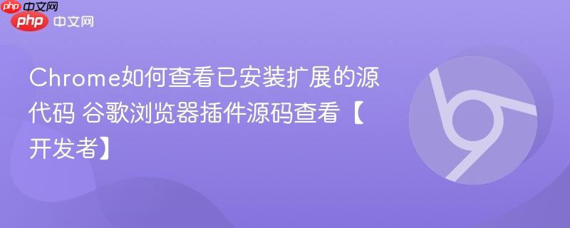 Chrome如何查看已安装扩展的源代码 谷歌浏览器插件源码查看【开发者】