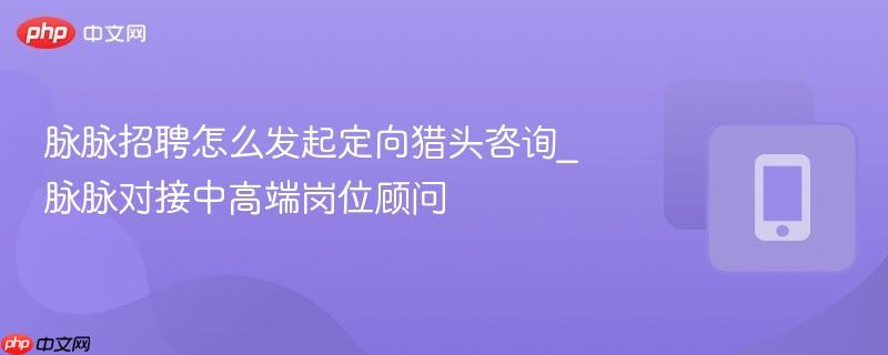 脉脉招聘怎么发起定向猎头咨询_脉脉对接中高端岗位顾问